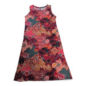 Sherpa‎ Women's XS Sleeveless A-Line Red Patchwork Floral Dress
